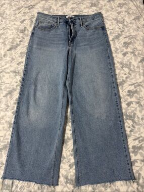 Nine West Light Blue Wide-Leg Crop Jeans